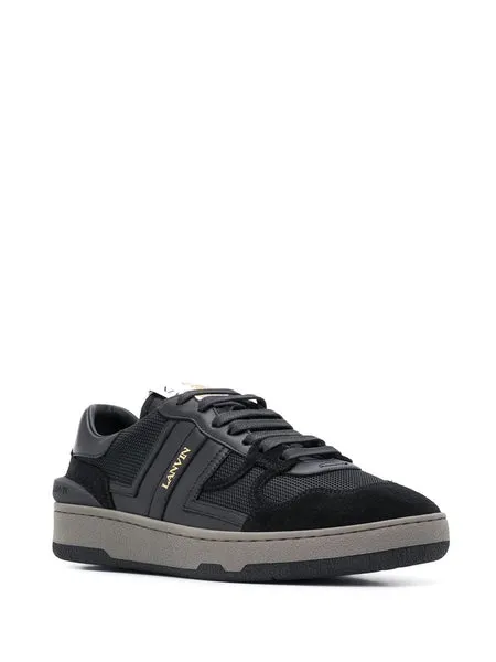 LANVIN LEATHER CLAY LOW-TOP SNEAKERS, BLACK