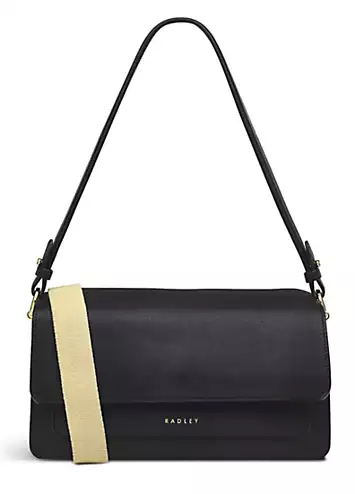 Leather Lane Black Medium Flapover Shoulder Bag by Radley London | Look Again