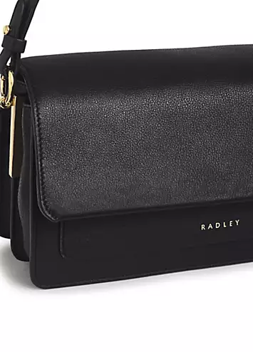 Leather Lane Black Medium Flapover Shoulder Bag by Radley London | Look Again