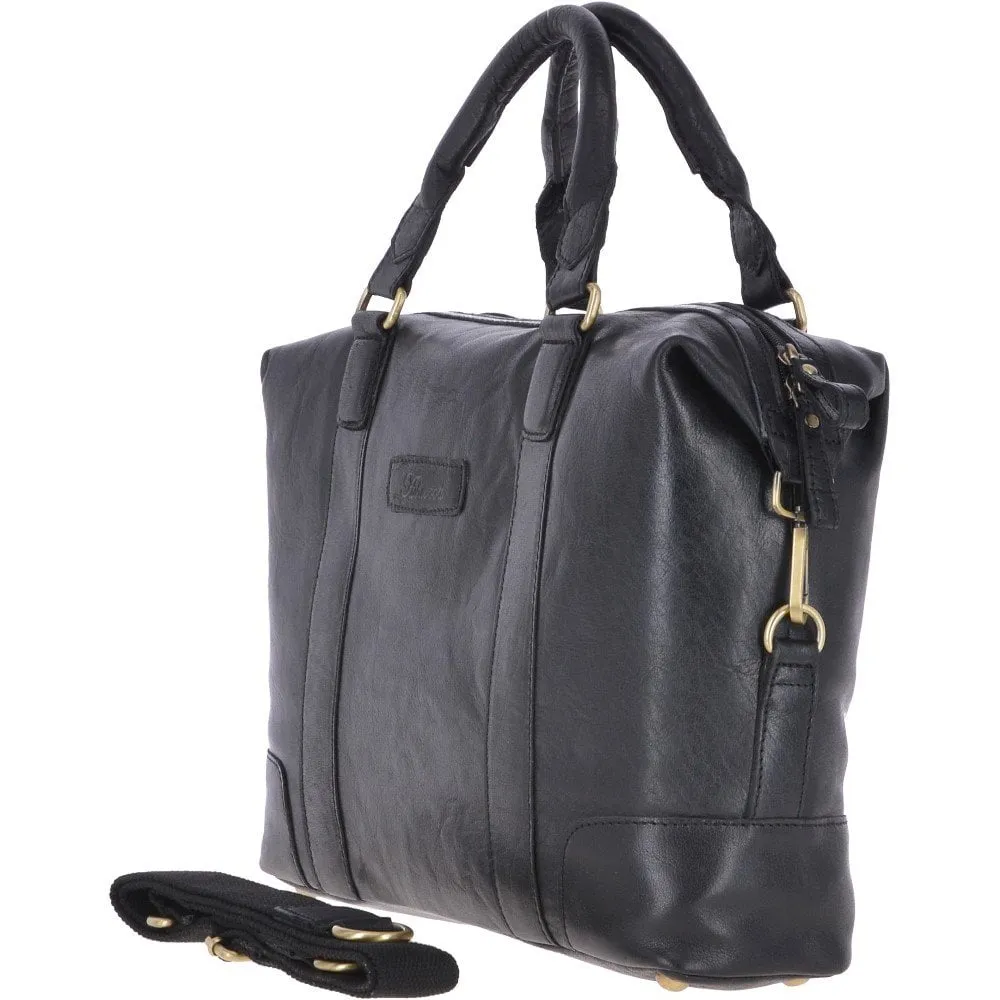 Leather Vintage Laptop Work Bag  Black : G-34