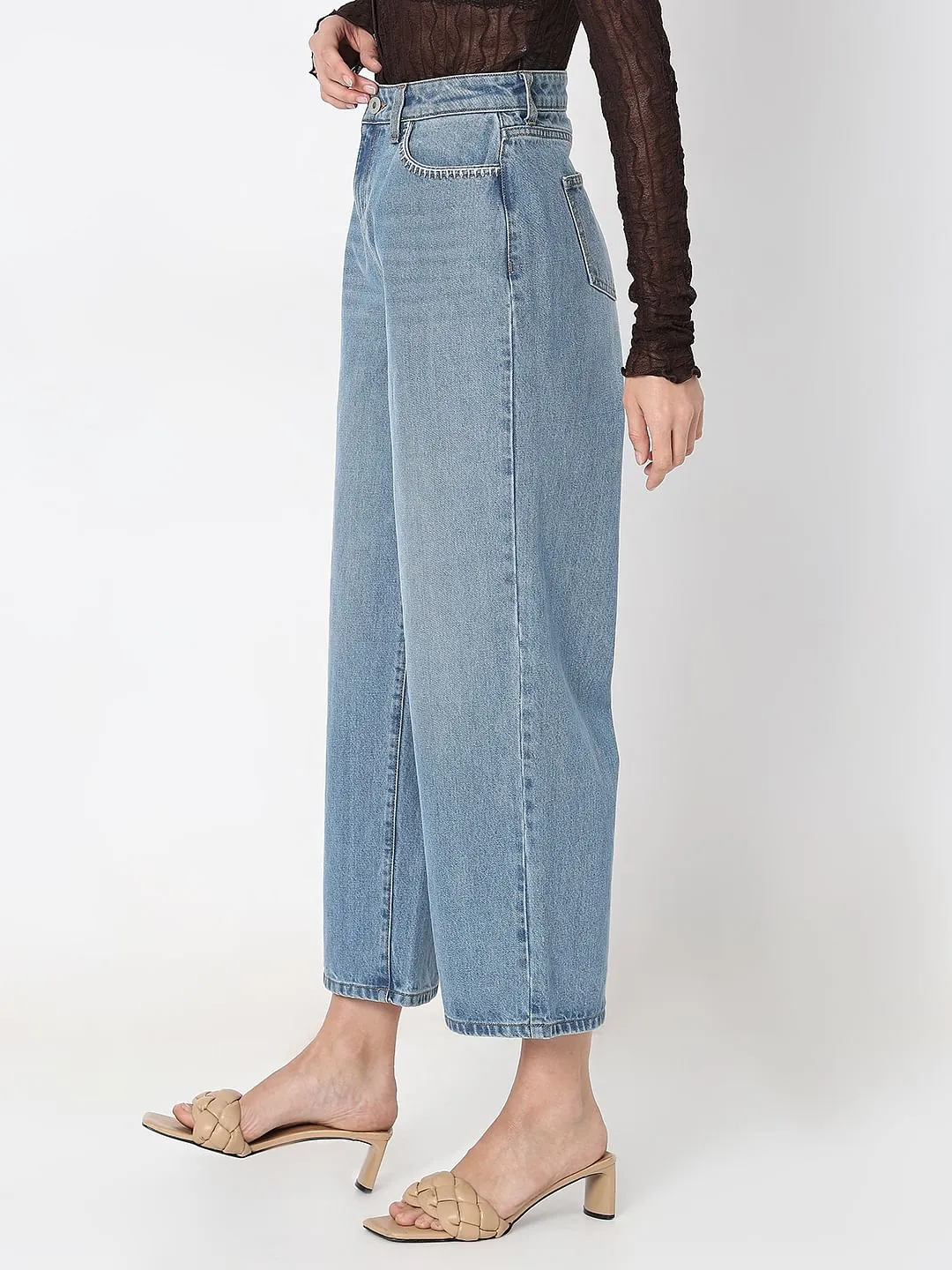 Light Blue High Rise Zoey Wide-Leg Jeans