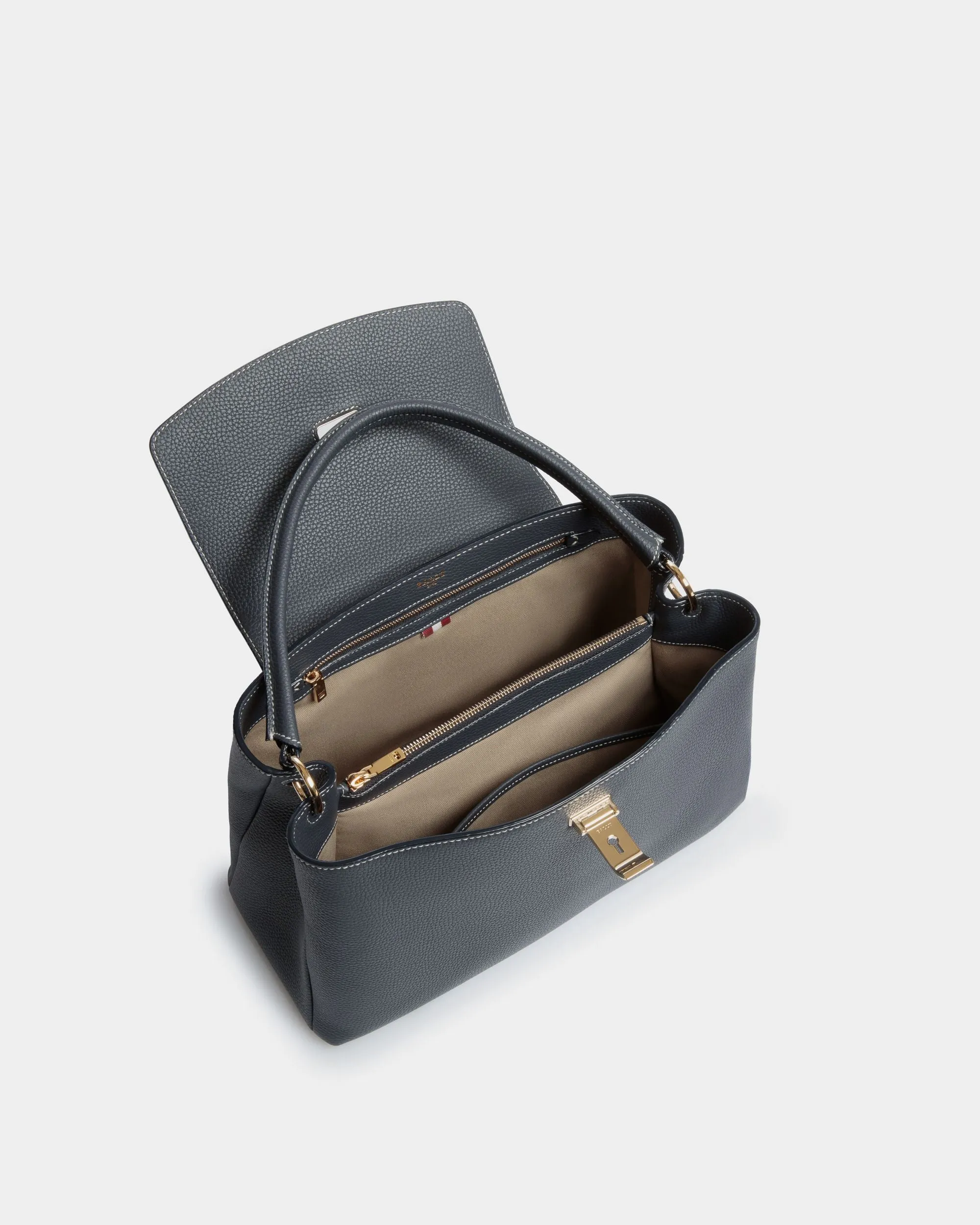 Lock Me Top Handle Bag in Leather 