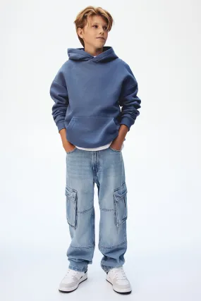 Loose Fit Straight Leg Jeans - Regular waist - Long - Light denim blue - Kids | H&M GB