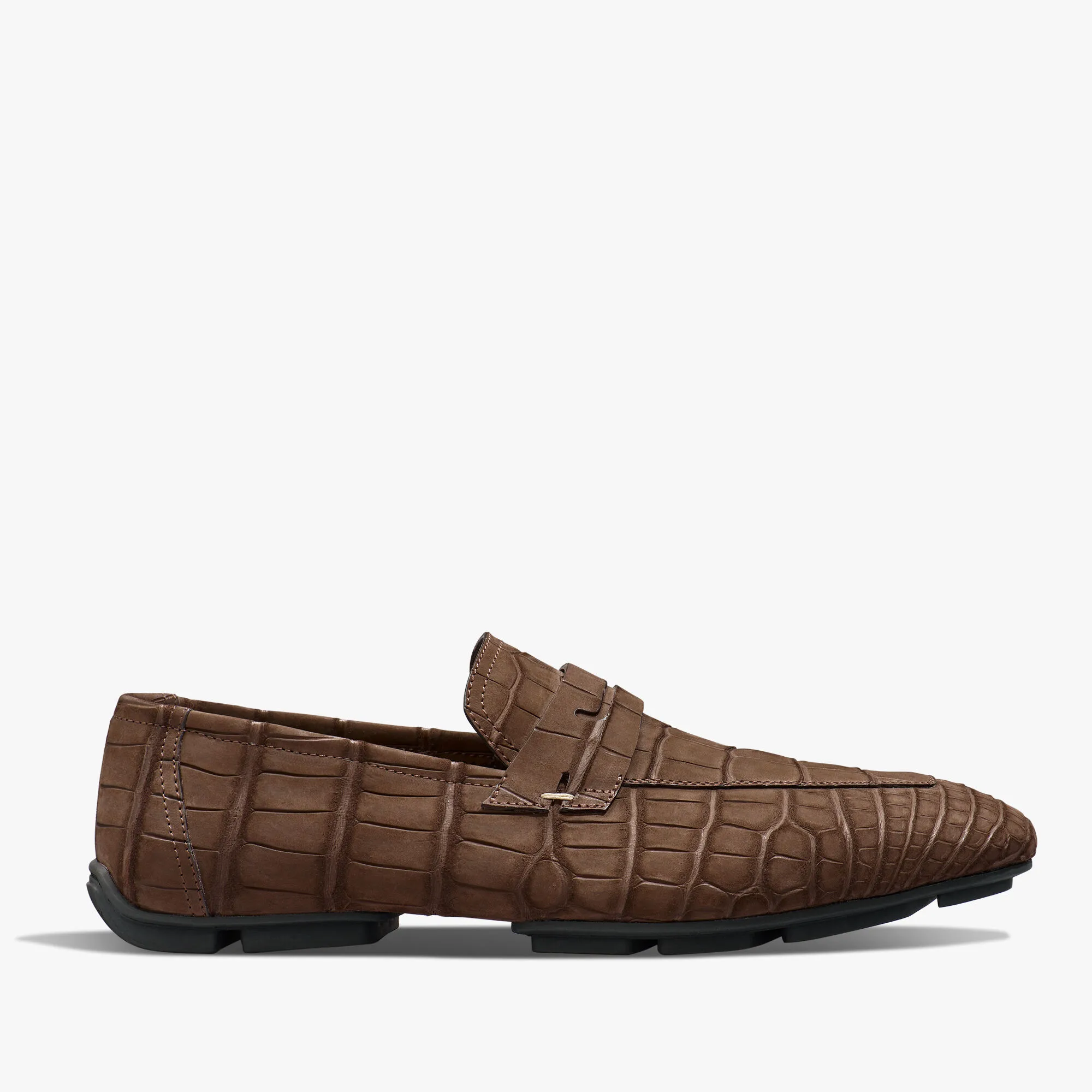 Lorenzo Drive Nubuck Alligator Leather Loafer