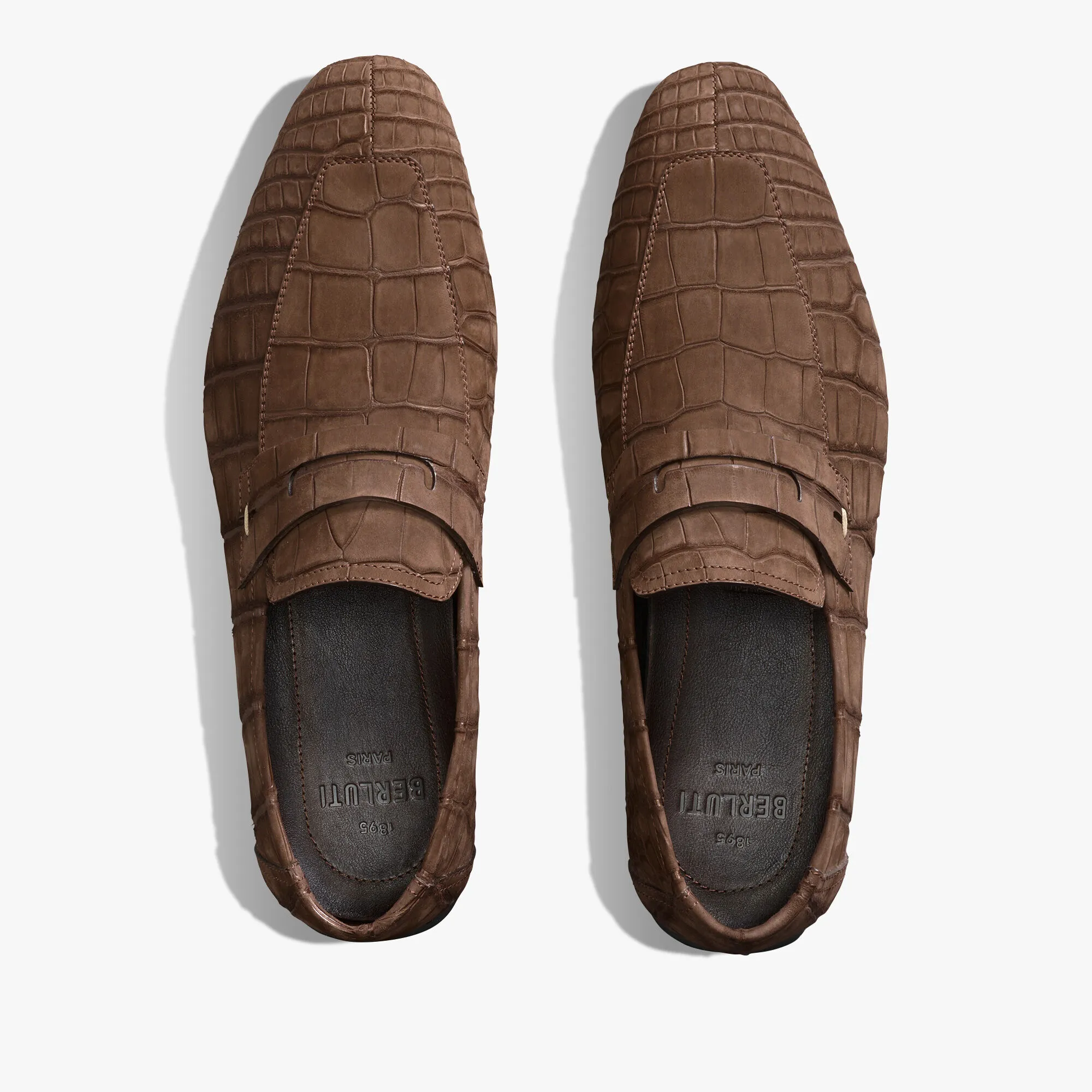 Lorenzo Drive Nubuck Alligator Leather Loafer