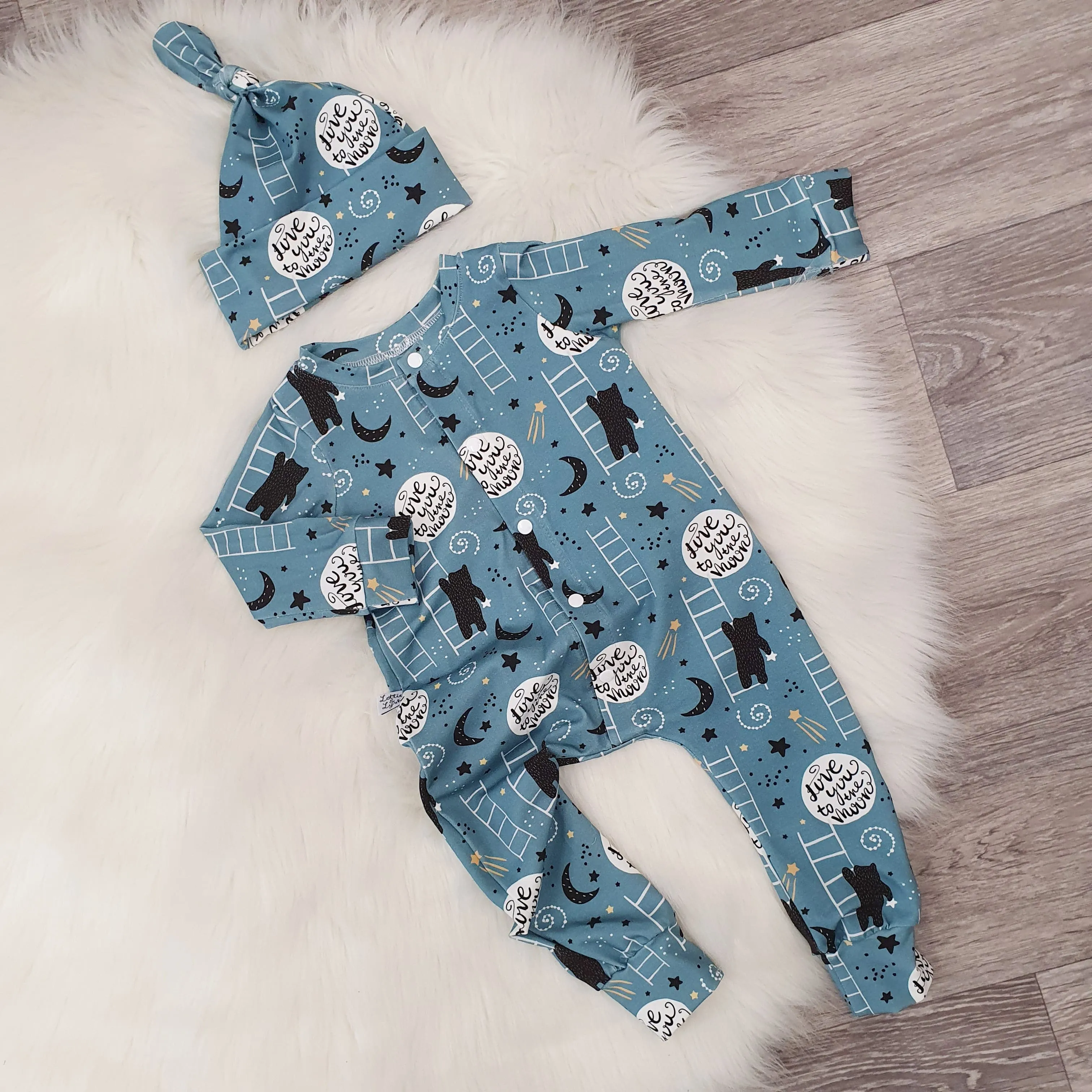 Love You Bears Long Leg Popper Romper