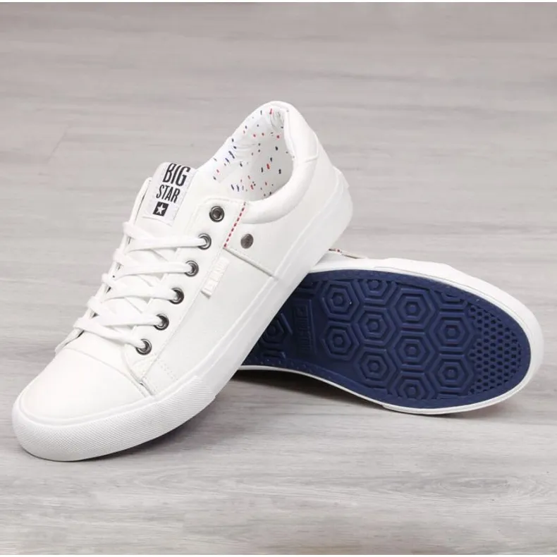 Low eco leather sneakers Big Star M GG174028 white