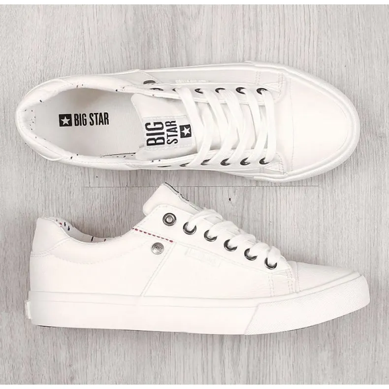 Low eco leather sneakers Big Star M GG174028 white