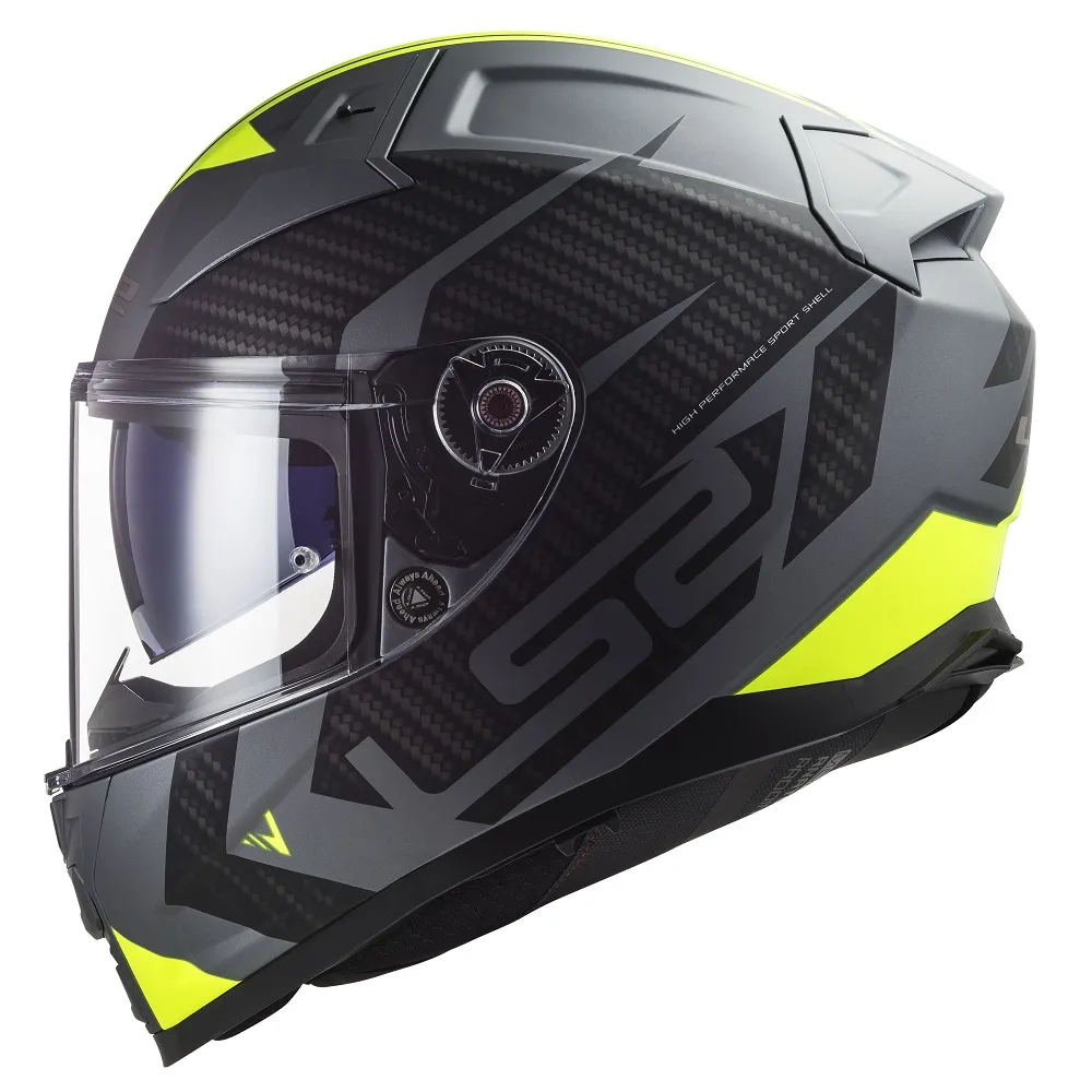 LS2 FF811 Vector II Splitter Helmet - Titanium/Yellow