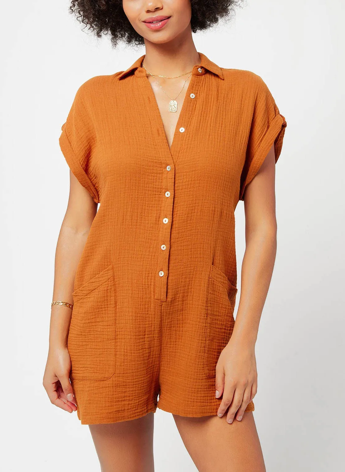 L*SPACE MIKA Romper in Amber 