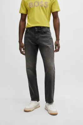 Maine Regular-fit jeans in black rigid denim