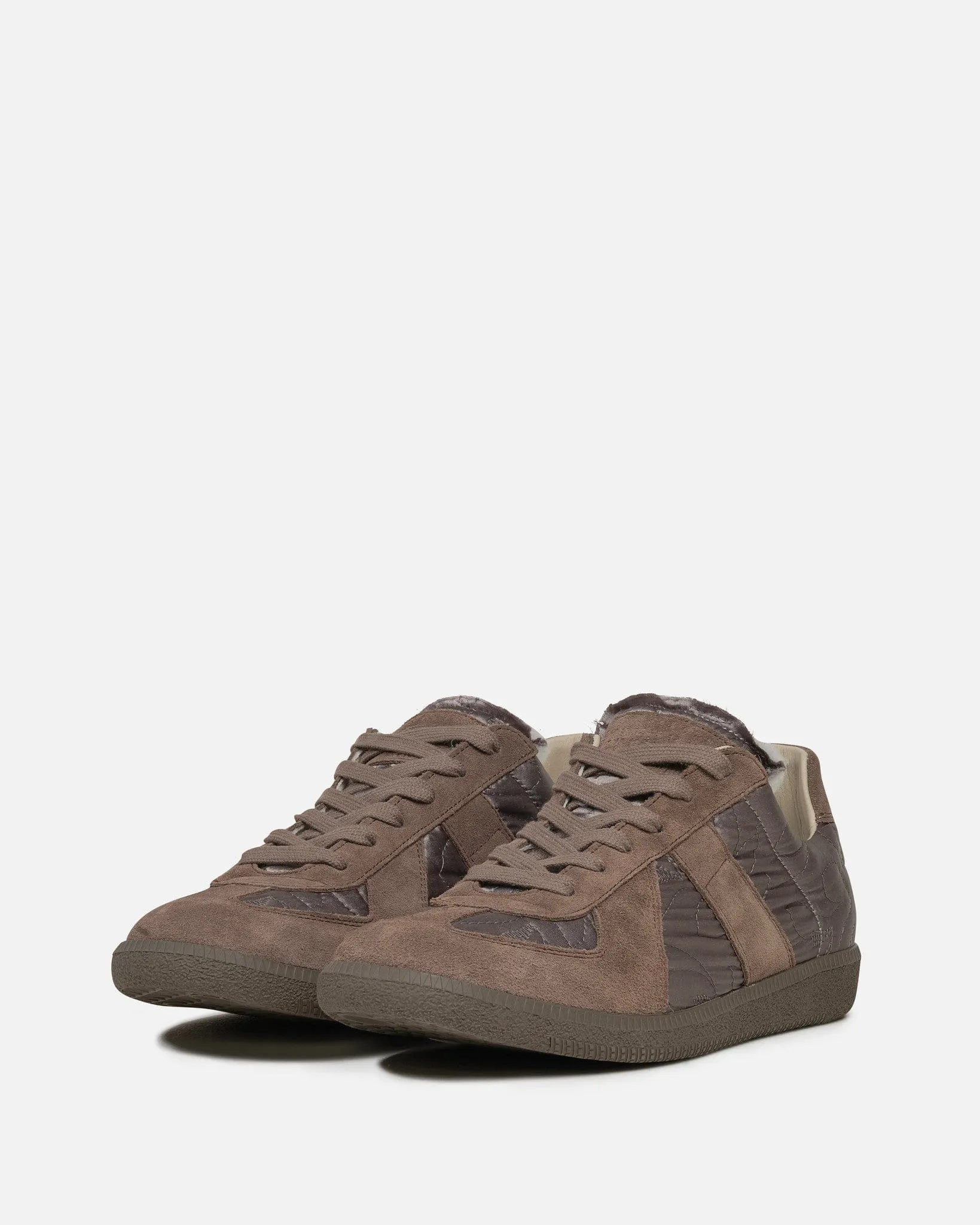 Maison Margiela Embroidered Replica Sneakers in Taupe