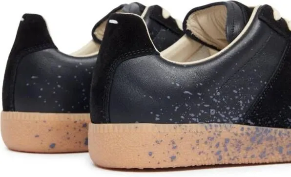 Maison Margiela Replica Paint leather sneakers Black