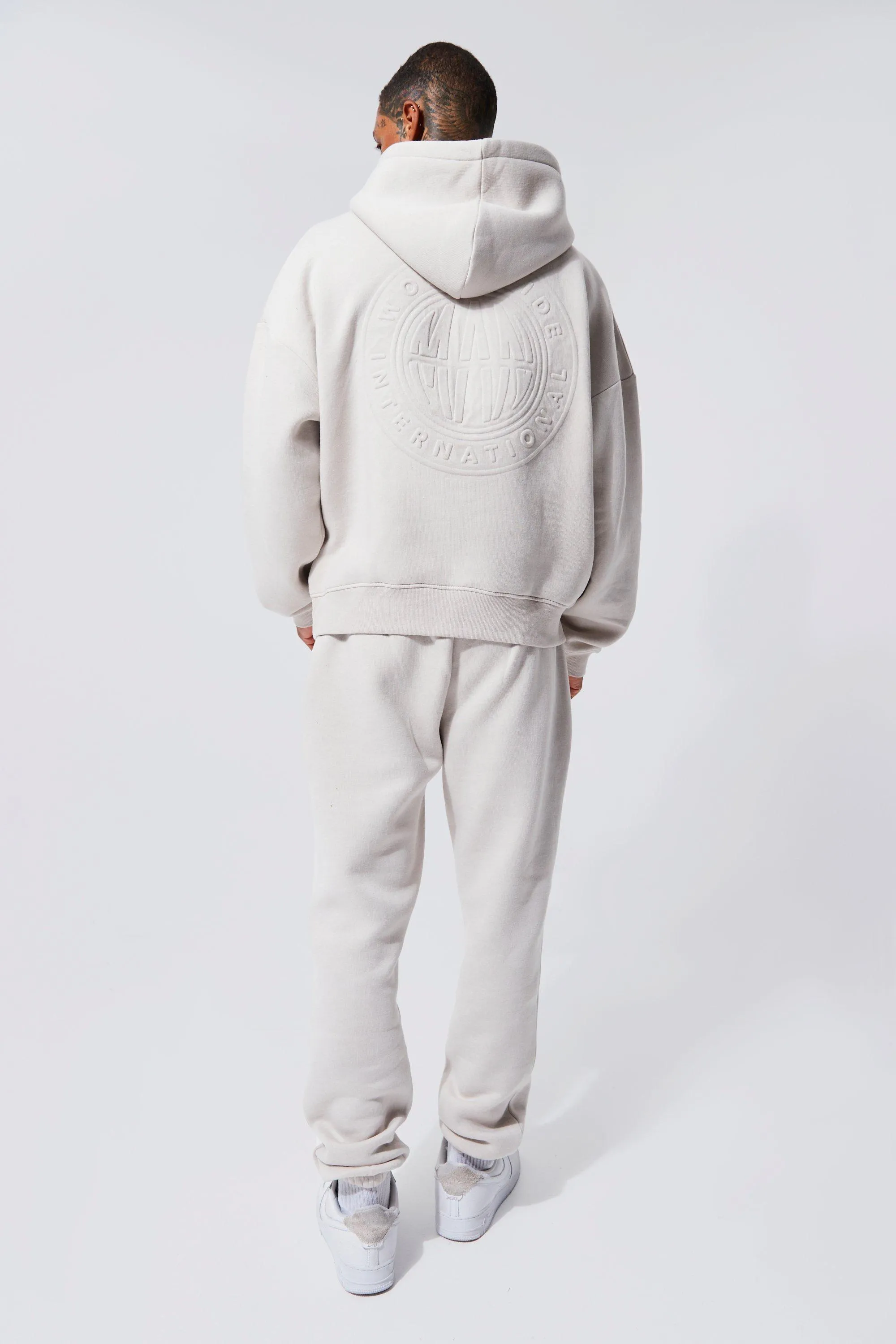 Man Boxy Debossed Hooded Tracksuit