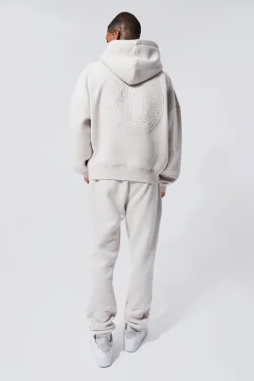 Man Boxy Debossed Hooded Tracksuit