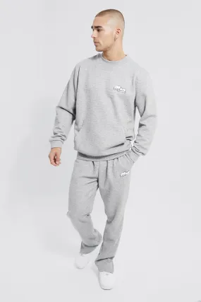 Man Heavyweight Waffle Sweatshirt Tracksuit