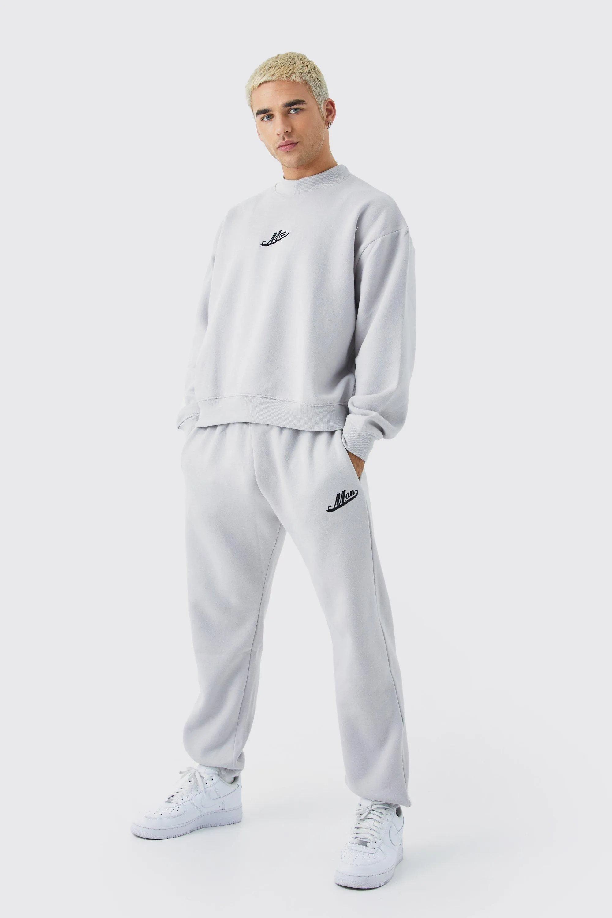 Man Oversized Boxy Sweatshirt Tracksuit