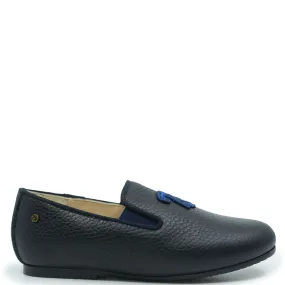 Manuela Navy 73 Embroidered Smoking Loafer