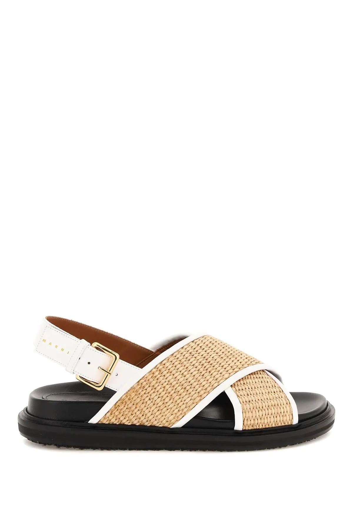 Marni    Marni Leather And Raffia Fussbett Sandals