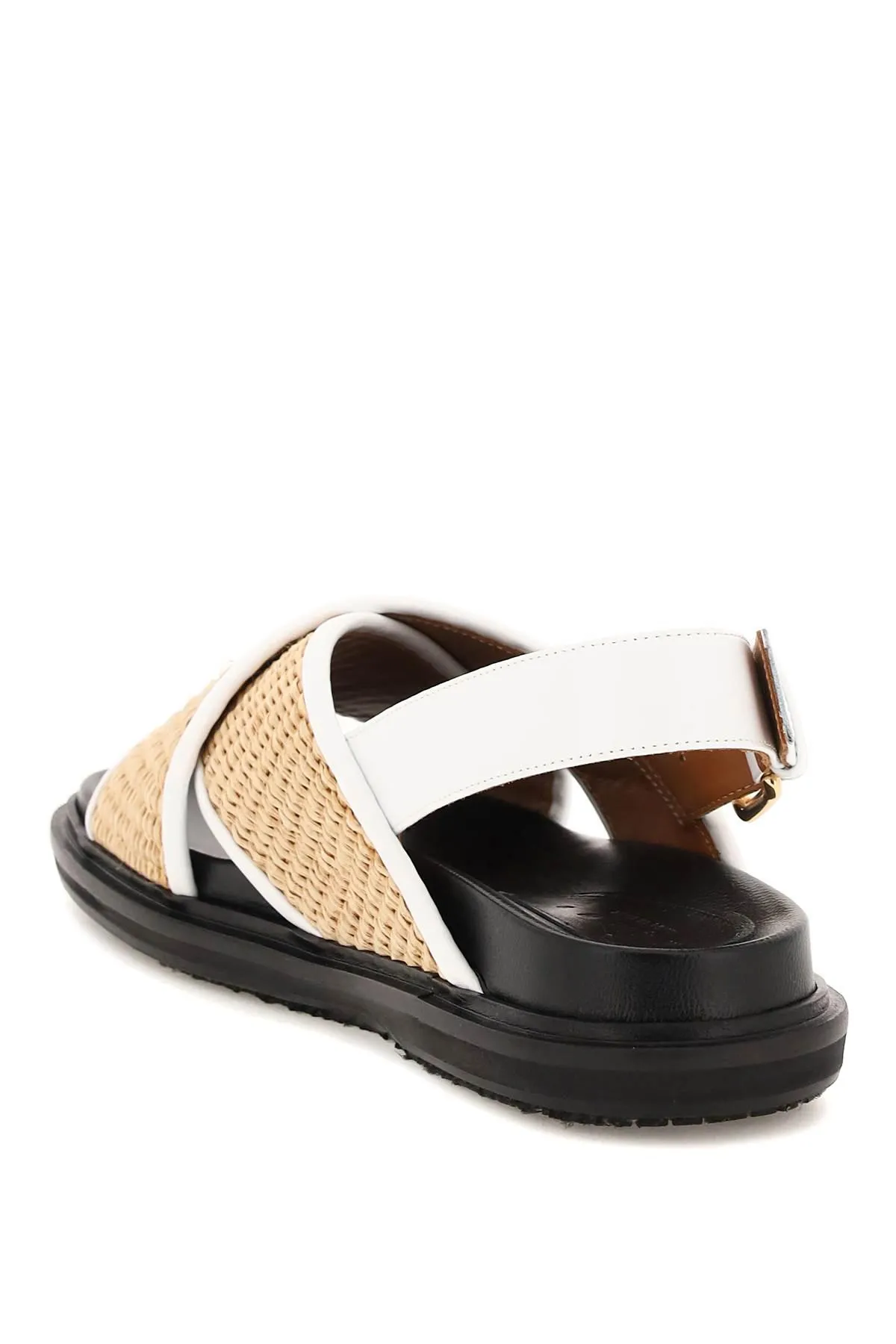 Marni    Marni Leather And Raffia Fussbett Sandals