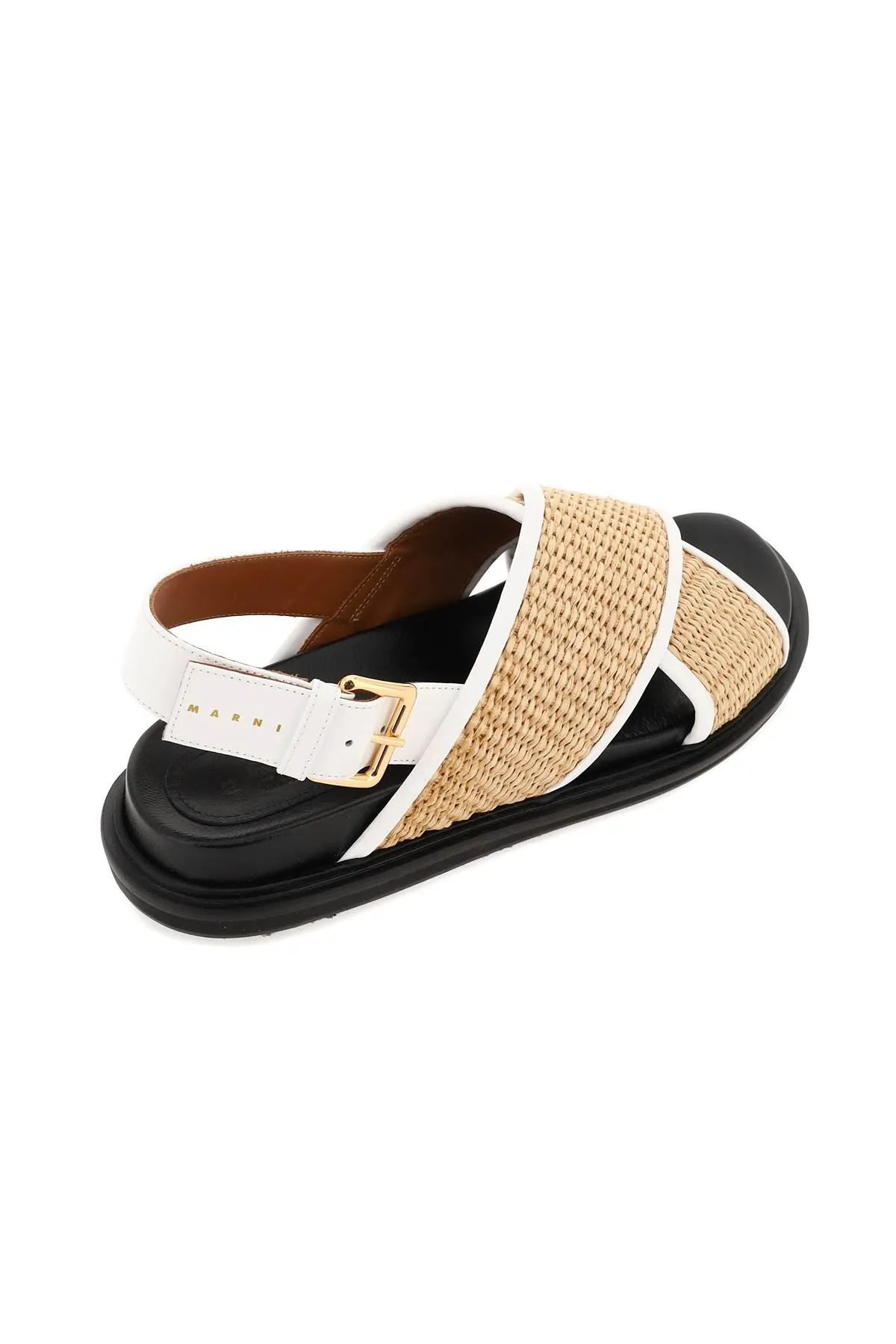 Marni    Marni Leather And Raffia Fussbett Sandals