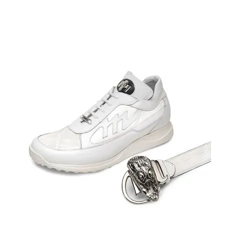 Mauri Eclisse 8555 Patent Leather / Crocodile / Nappa Sneakers White (Special Order)