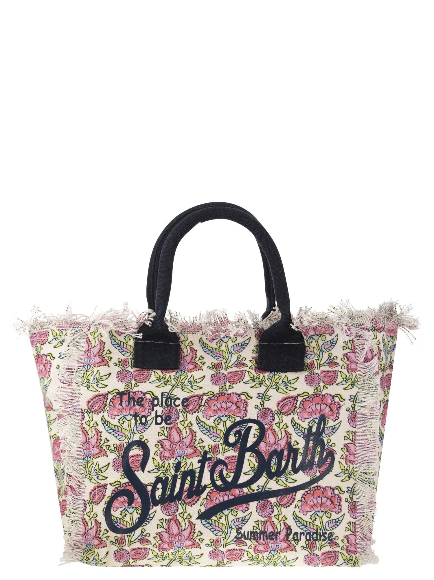 Mc2 Saint Barth    Mc2 Saint Barth Vanity Canvas Bag With Floral Print