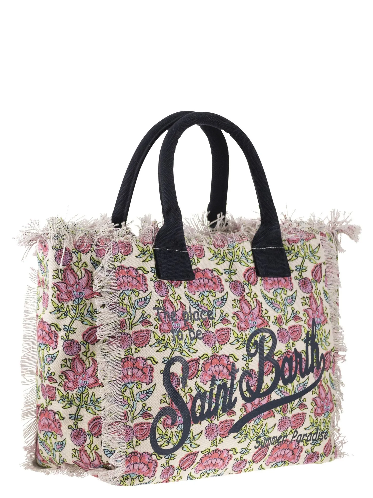 Mc2 Saint Barth    Mc2 Saint Barth Vanity Canvas Bag With Floral Print