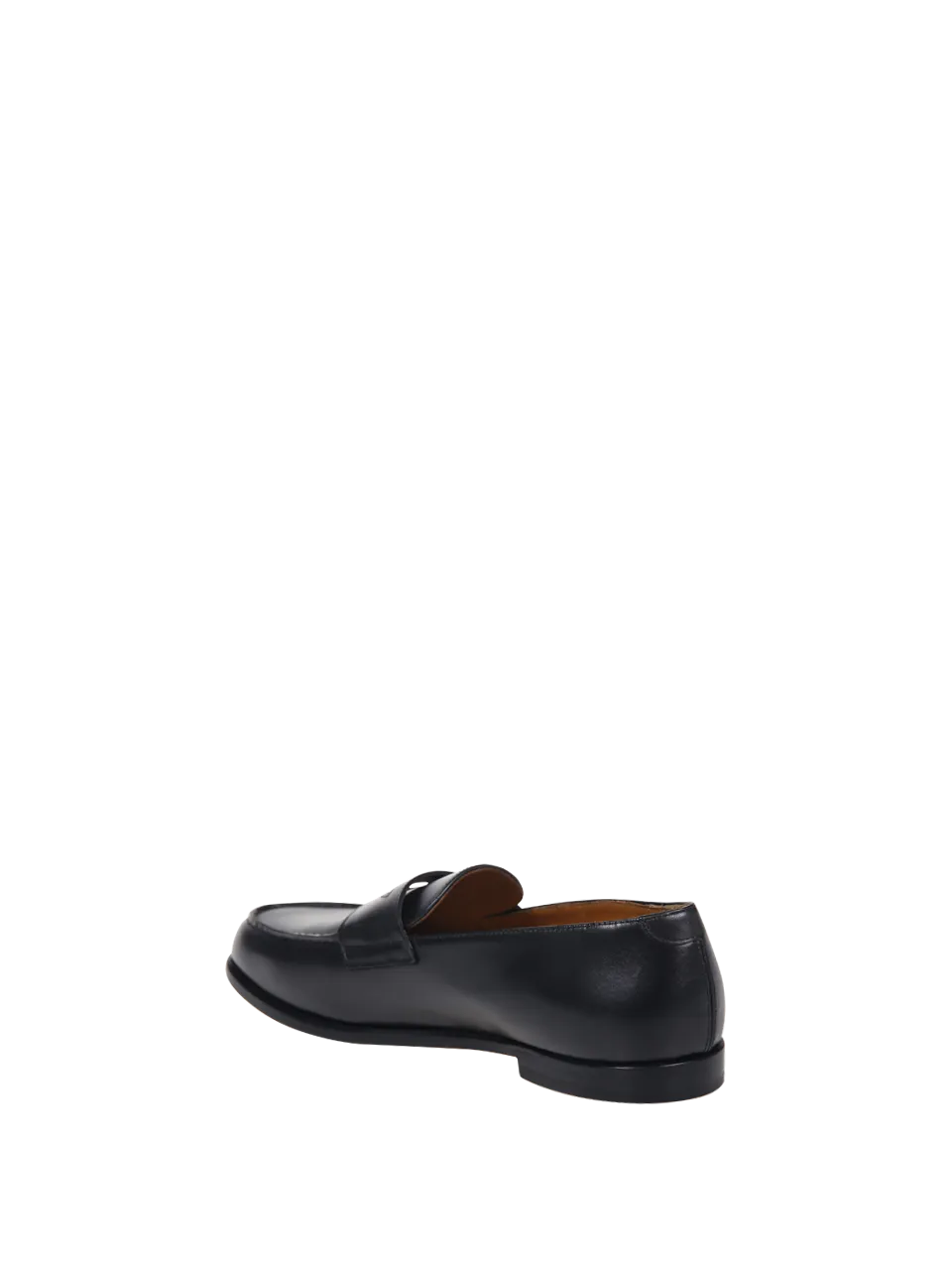 MEN DOUCAL'S BLACK CALF LEATHER PENNY LOAFER