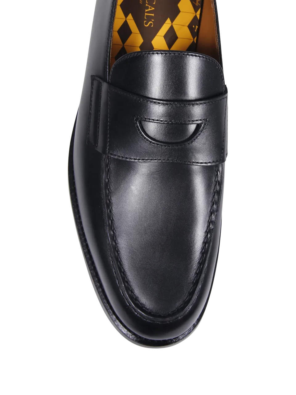 MEN DOUCAL'S BLACK CALF LEATHER PENNY LOAFER