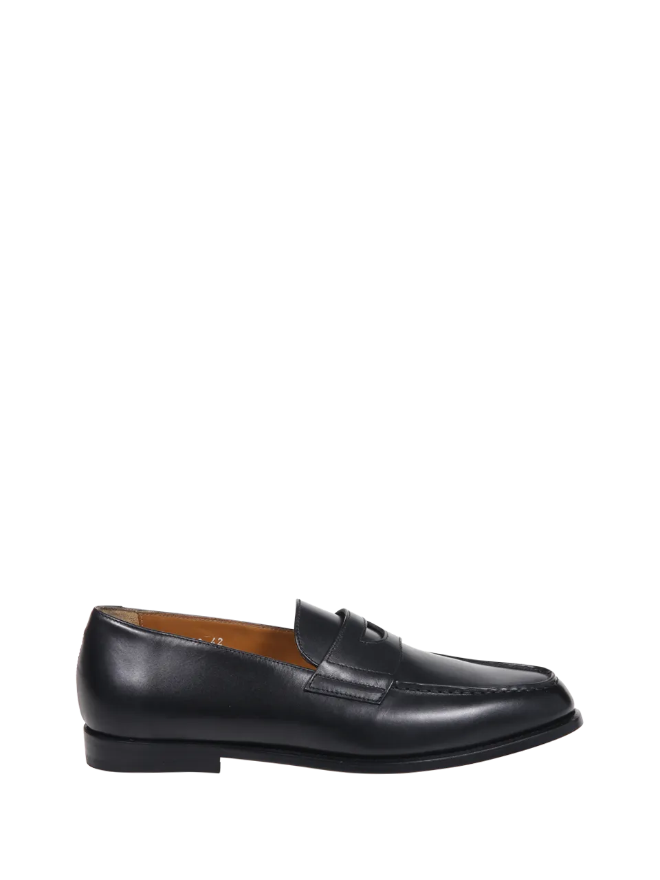 MEN DOUCAL'S BLACK CALF LEATHER PENNY LOAFER