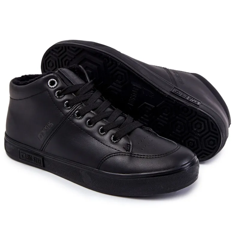 Men's Classic Leather Sneakers Big Star KK174348 Black