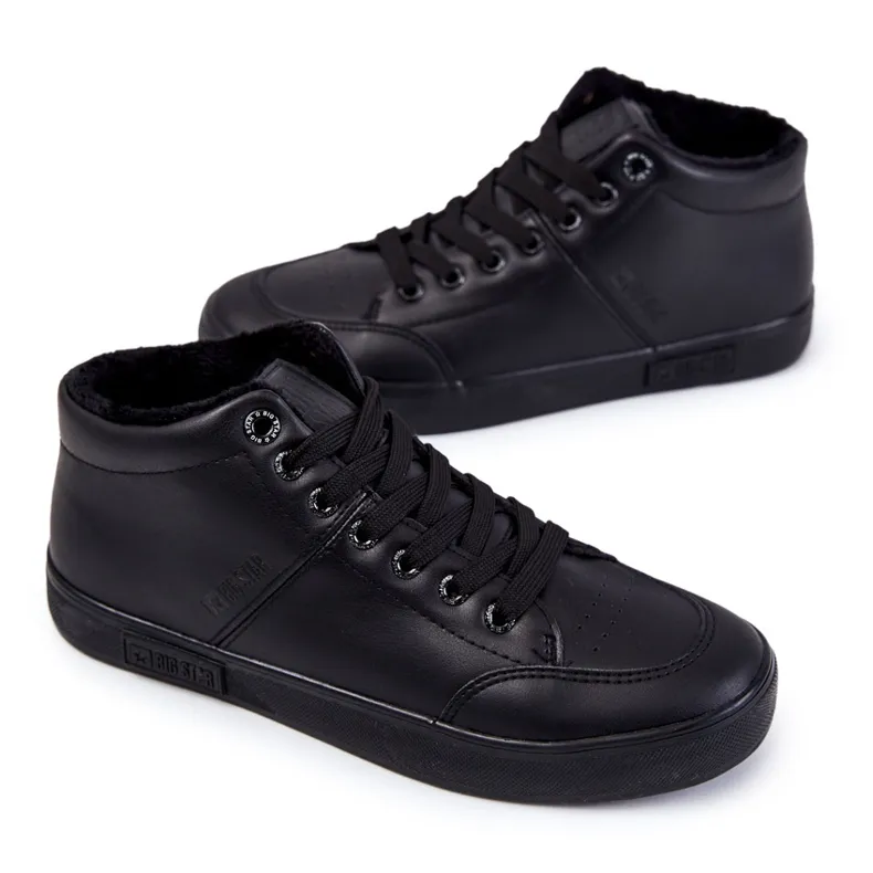 Men's Classic Leather Sneakers Big Star KK174348 Black