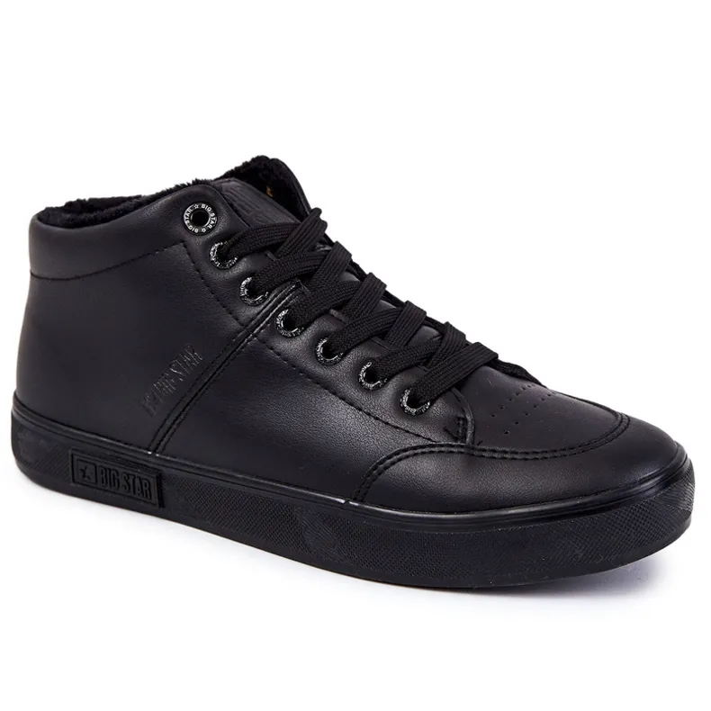 Men's Classic Leather Sneakers Big Star KK174348 Black