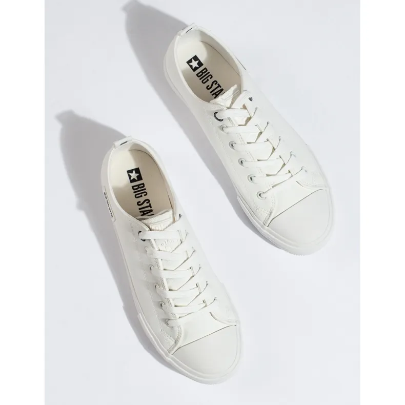 Men's white sneakers made of ecological leather Big Star KK174008