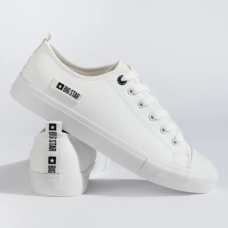 Men's white sneakers made of ecological leather Big Star KK174008