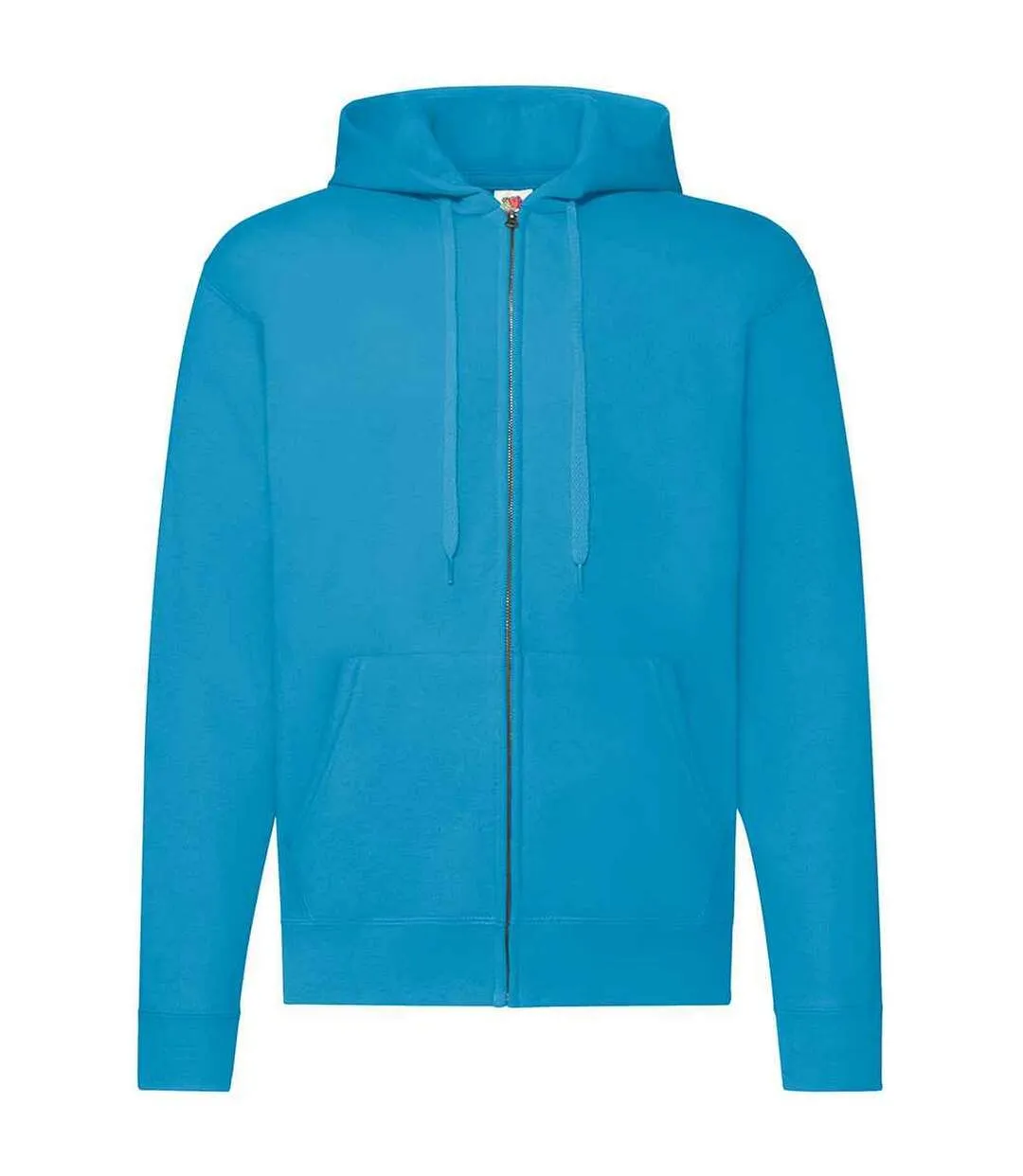 Mens classic zipped hoodie azure Fruit of the Loom