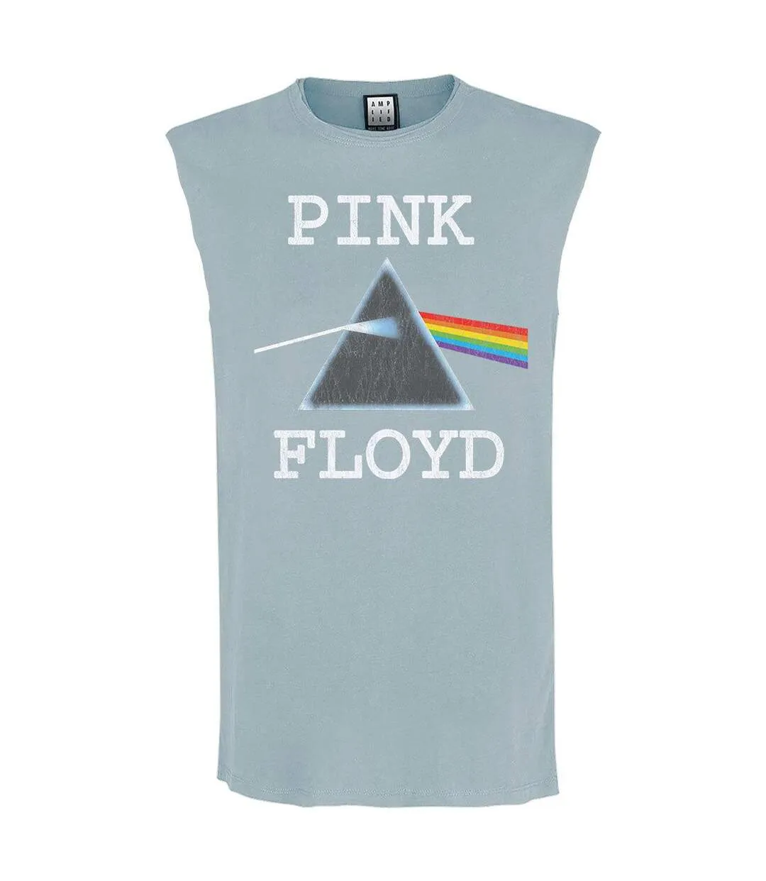 Mens dark side of the moon pink floyd sleeveless tank top strange blue Amplified