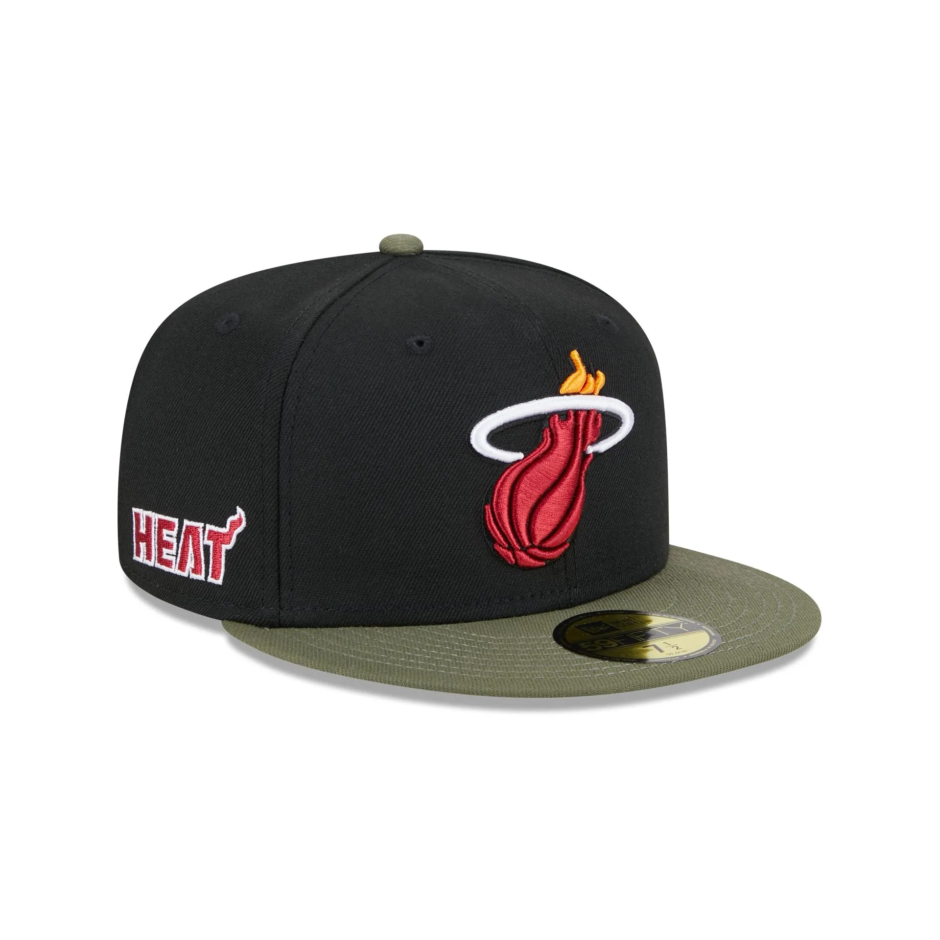 Miami Heat Olive Visor 59FIFTY Fitted Hat