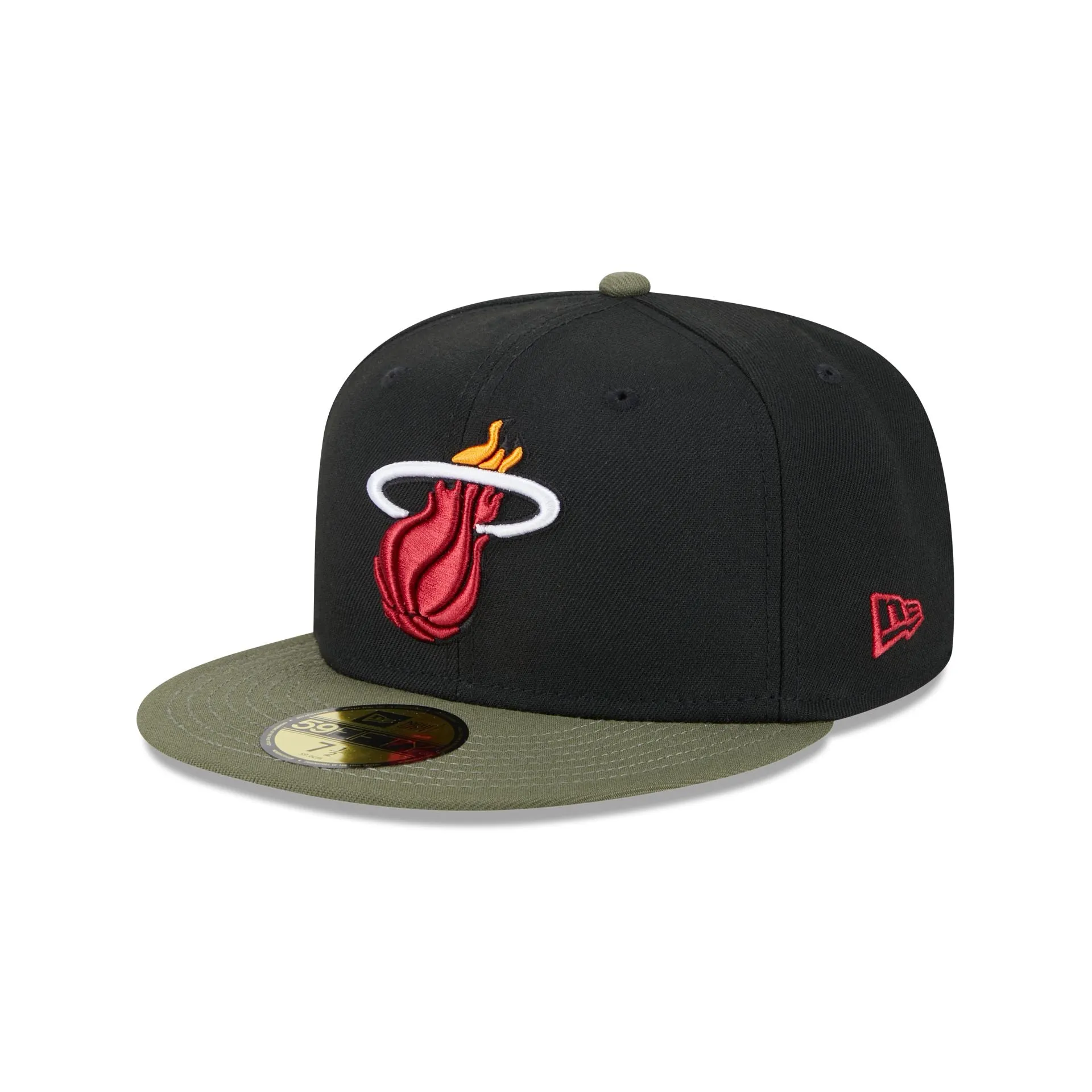 Miami Heat Olive Visor 59FIFTY Fitted Hat