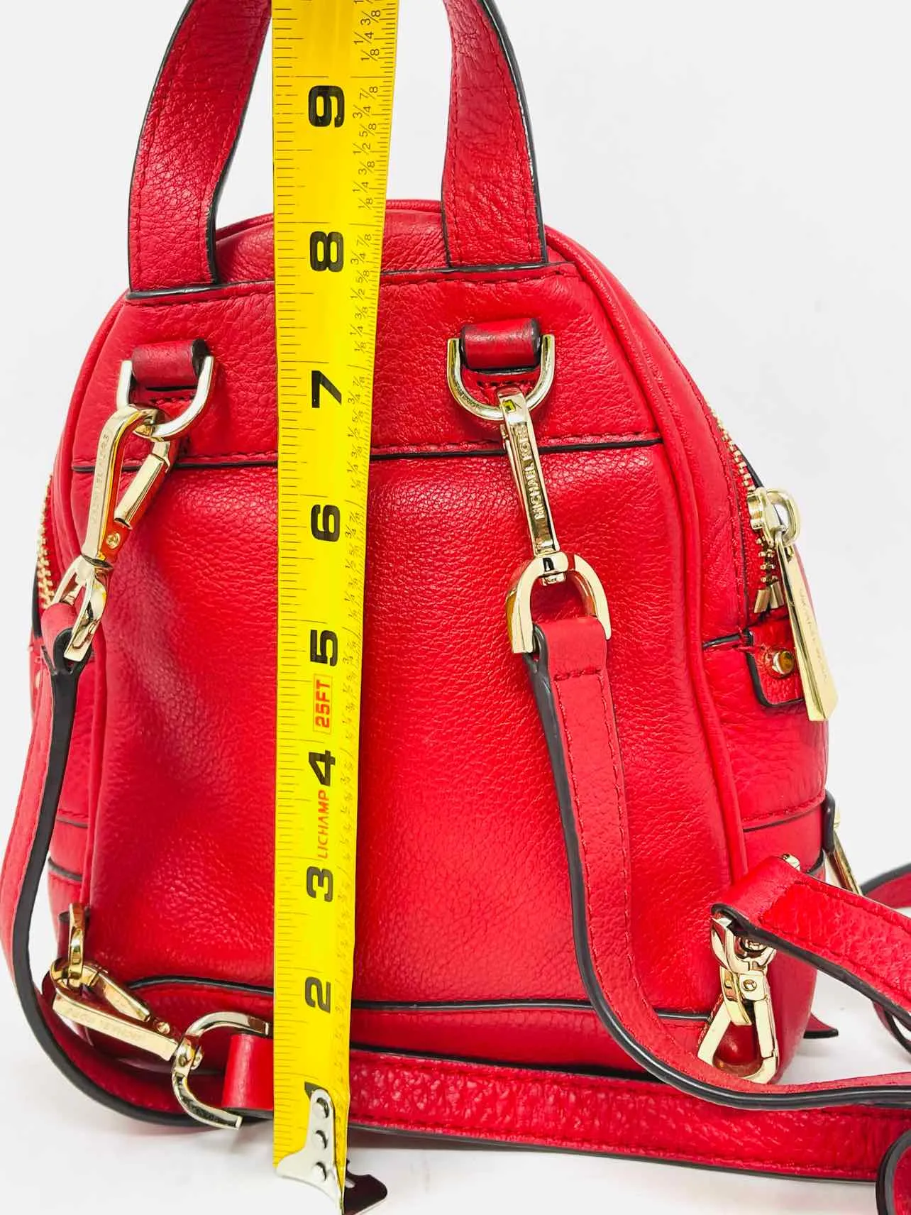 Michael Michael Kors Size XS Red Pebbled Leather AS IS Designer BackPack