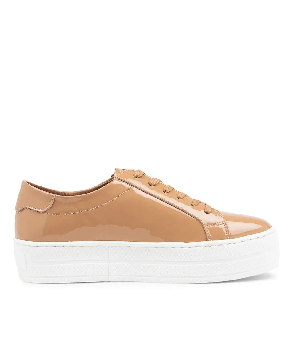 MIDAS Shelby Camel Patent Leather Sneakers Wt Sole