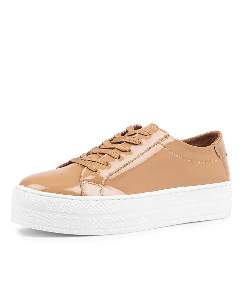 MIDAS Shelby Camel Patent Leather Sneakers Wt Sole