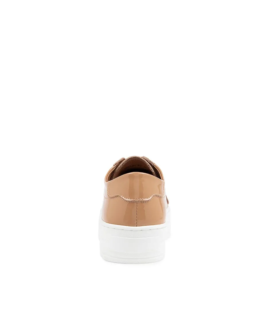 MIDAS Shelby Camel Patent Leather Sneakers Wt Sole