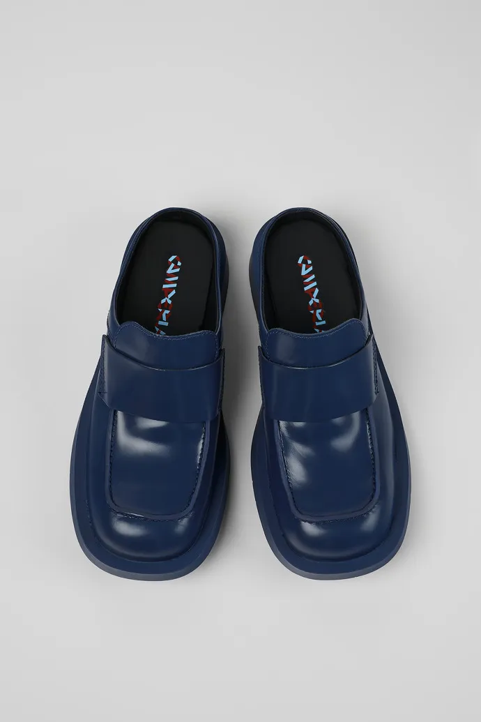 MIL 1978 Blue leather loafer slide