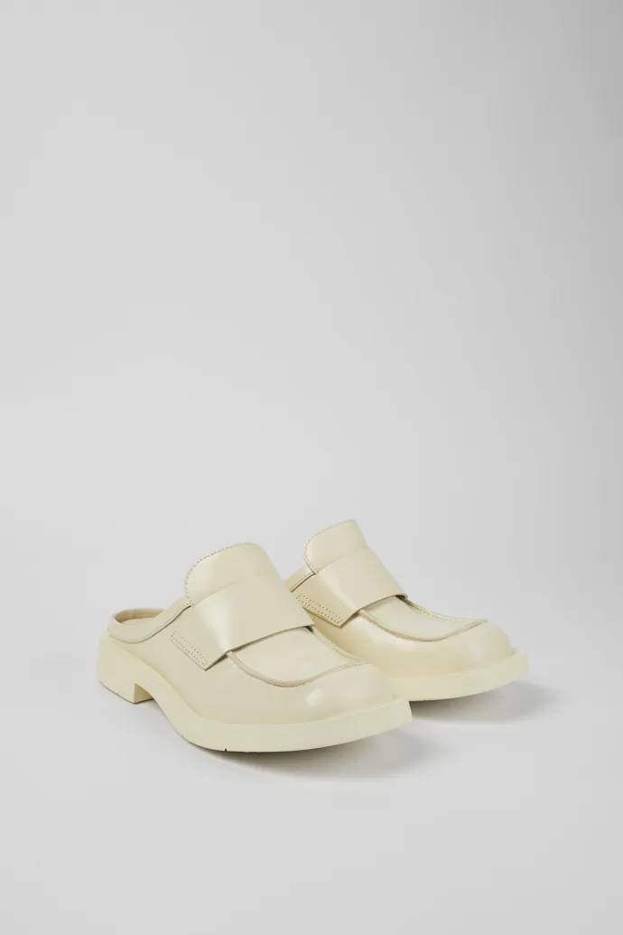 MIL 1978 White leather loafer slide