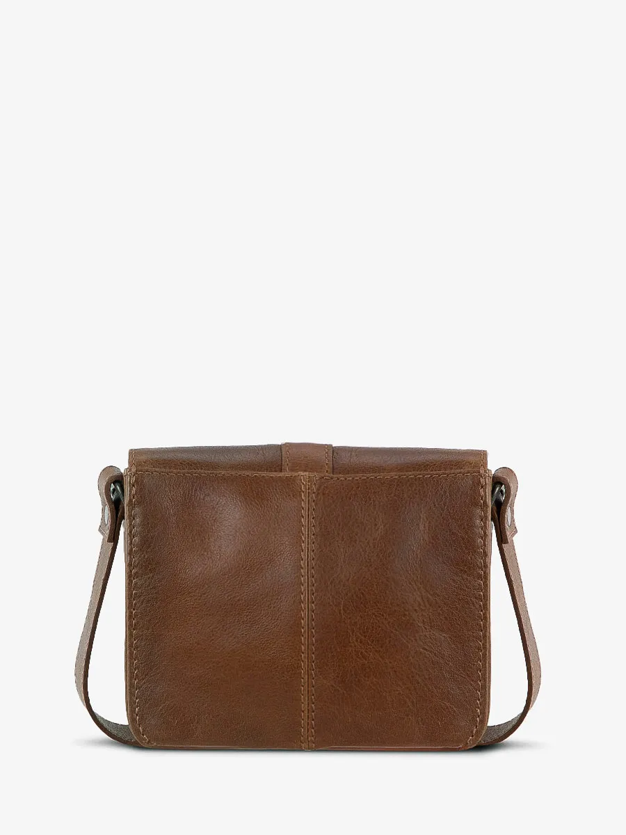 Mini Brown Leather Shoulder bag - L'Essentiel Tobacco Brown | PAUL MARIUS