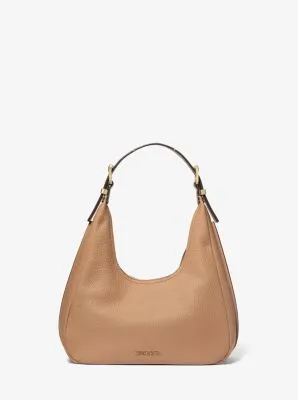 MK Nolita Small Pebbled Leather Hobo Shoulder Bag - Brown - Michael Kors