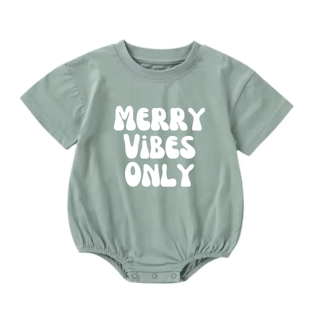 MLW By Design - Merry Vibes Christmas T-shirt Romper | Various Colours