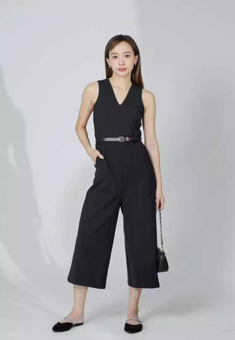 MMRS. Garb Devon V-Neck Romper - Black